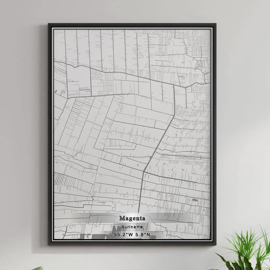ROAD MAP OF MAGENTA, SURINAME BY MAPBAKES