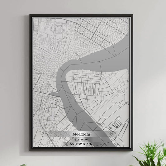 ROAD MAP OF MEERZORG, SURINAME BY MAPBAKES