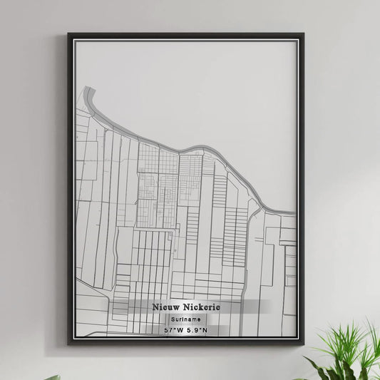 ROAD MAP OF NIEUW NICKERIE, SURINAME BY MAPBAKES