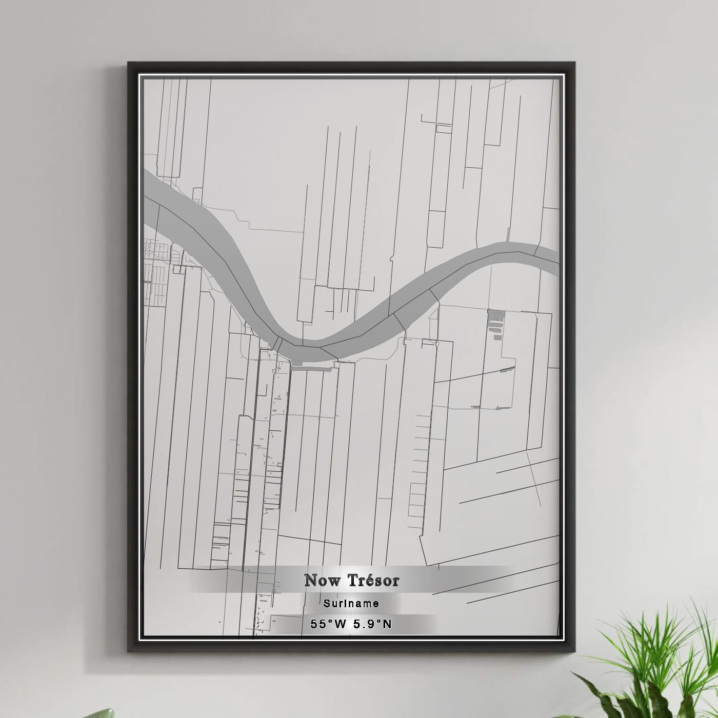 ROAD MAP OF NOW TRÉSOR, SURINAME BY MAPBAKES