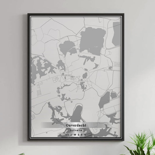 ROAD MAP OF ONVERDACHT, SURINAME BY MAPBAKES