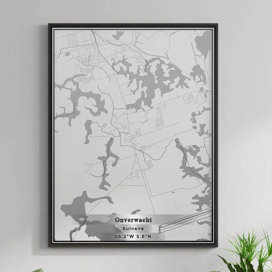 ROAD MAP OF ONVERWACHT, SURINAME BY MAPBAKES