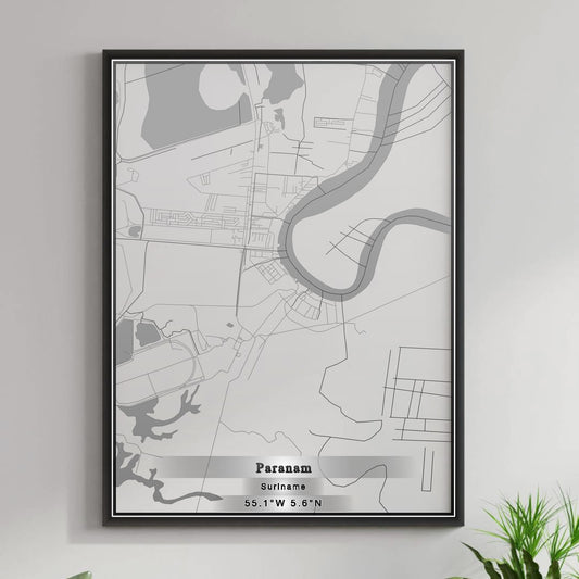 ROAD MAP OF PARANAM, SURINAME BY MAPBAKES