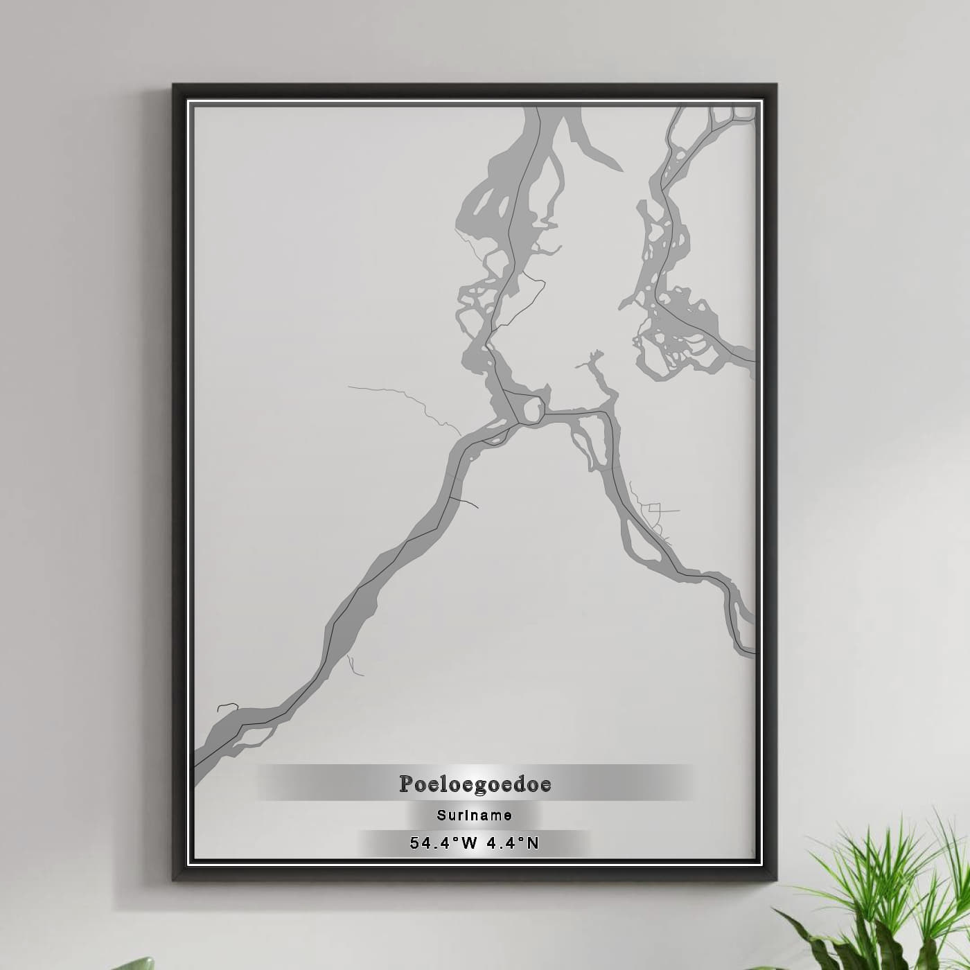 ROAD MAP OF POELOEGOEDOE, SURINAME BY MAPBAKES