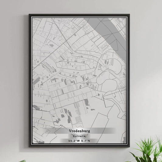 ROAD MAP OF VREDENBURG, SURINAME BY MAPBAKES