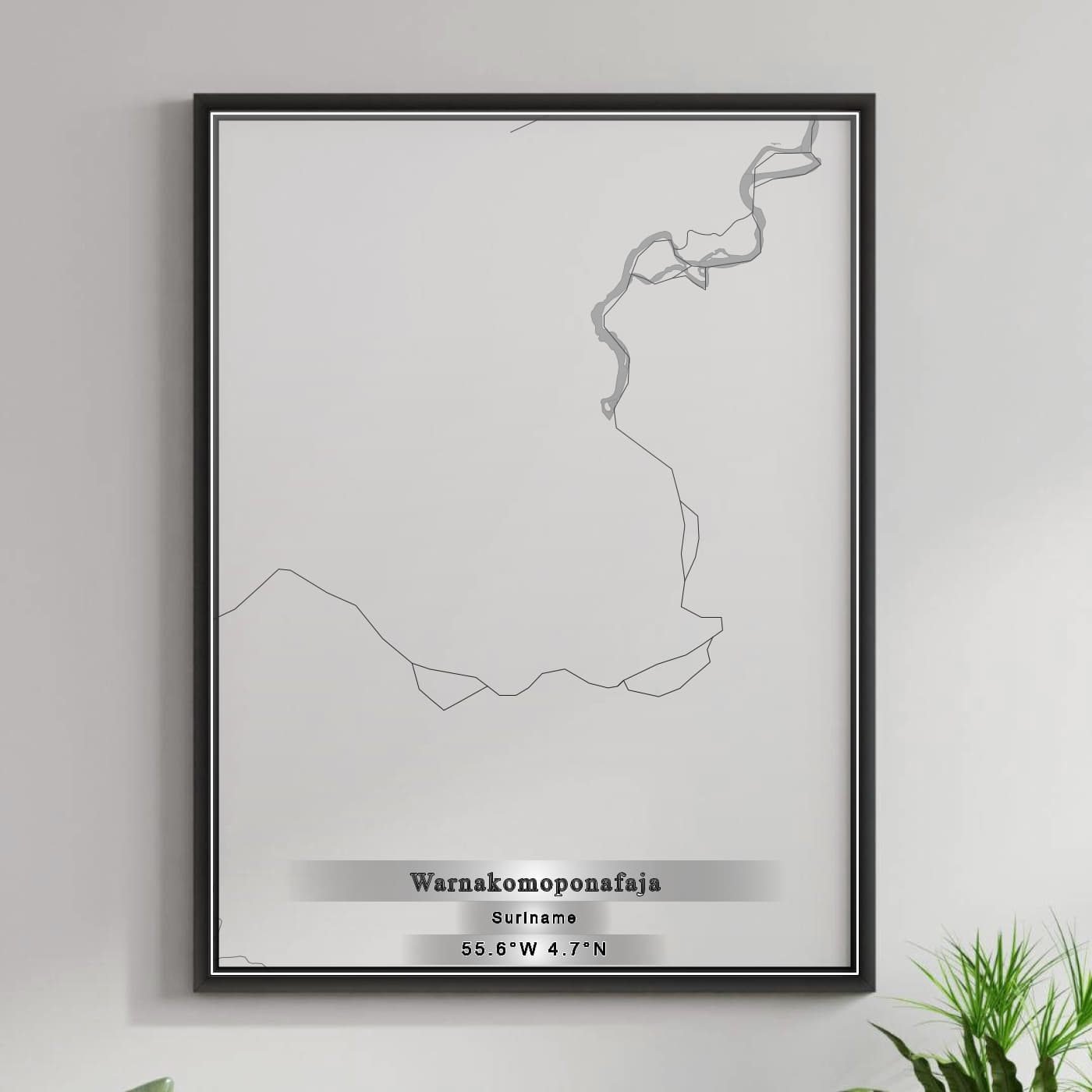 ROAD MAP OF WARNAKOMOPONAFAJA, SURINAME BY MAPBAKES