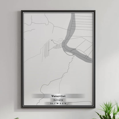 ROAD MAP OF WATERVLIET, SURINAME BY MAPBAKES