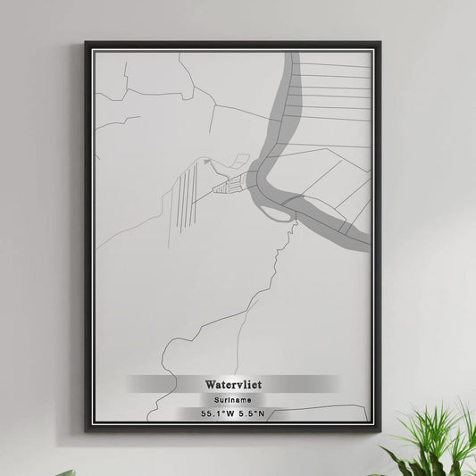 ROAD MAP OF WATERVLIET, SURINAME BY MAPBAKES