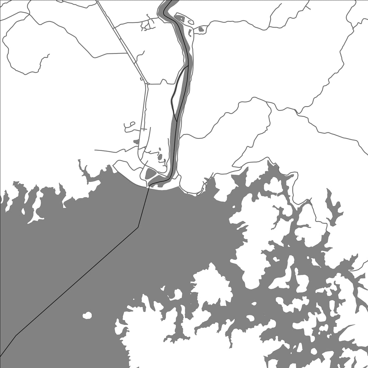 ROAD MAP OF AFOBAKA, SURINAME BY MAPBAKES