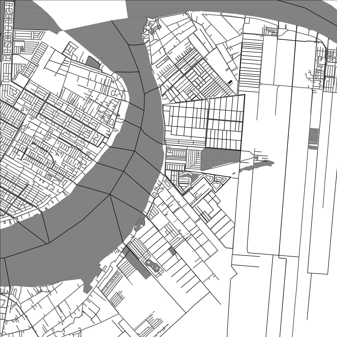 ROAD MAP OF BELWARDE, SURINAME BY MAPBAKES