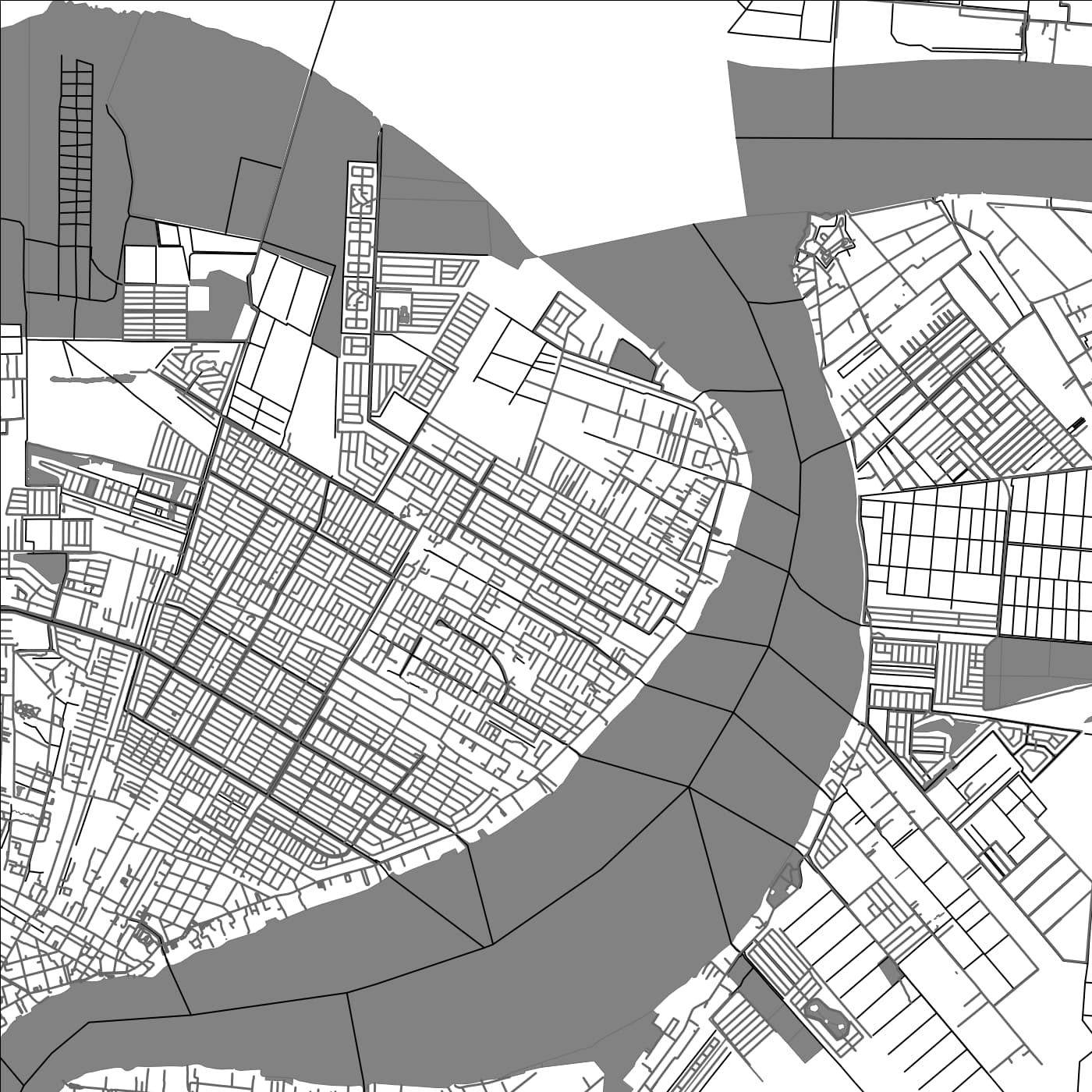 ROAD MAP OF CLEVIA, SURINAME BY MAPBAKES