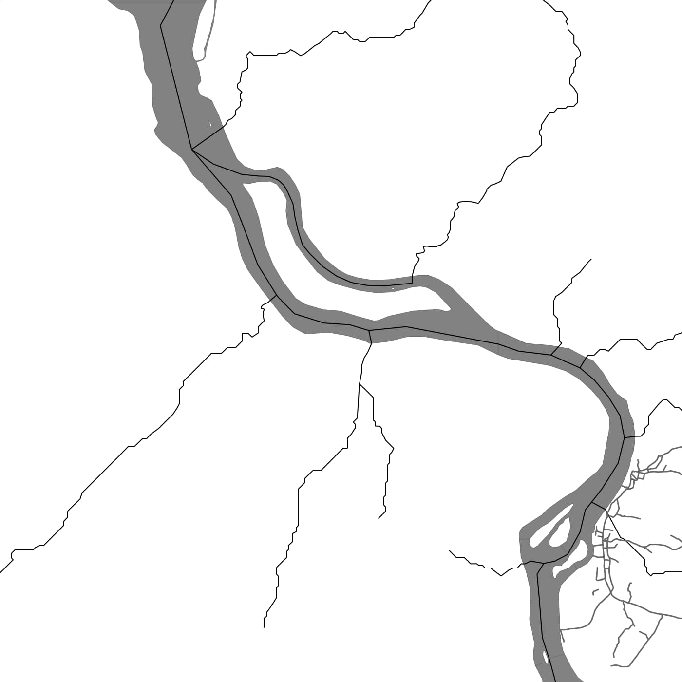 ROAD MAP OF COTTICA, SURINAME BY MAPBAKES