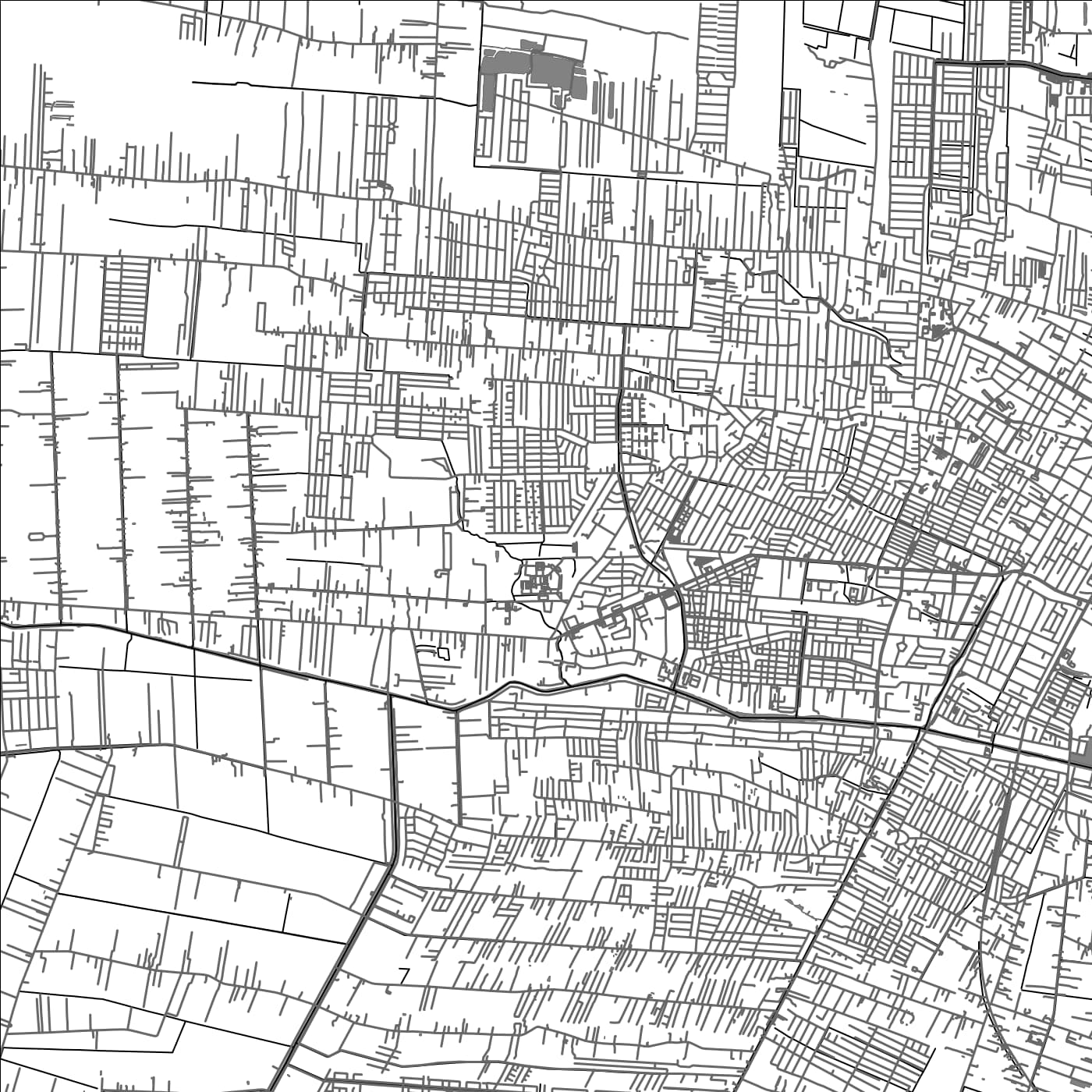 ROAD MAP OF LANDSBOERDERIJ, SURINAME BY MAPBAKES