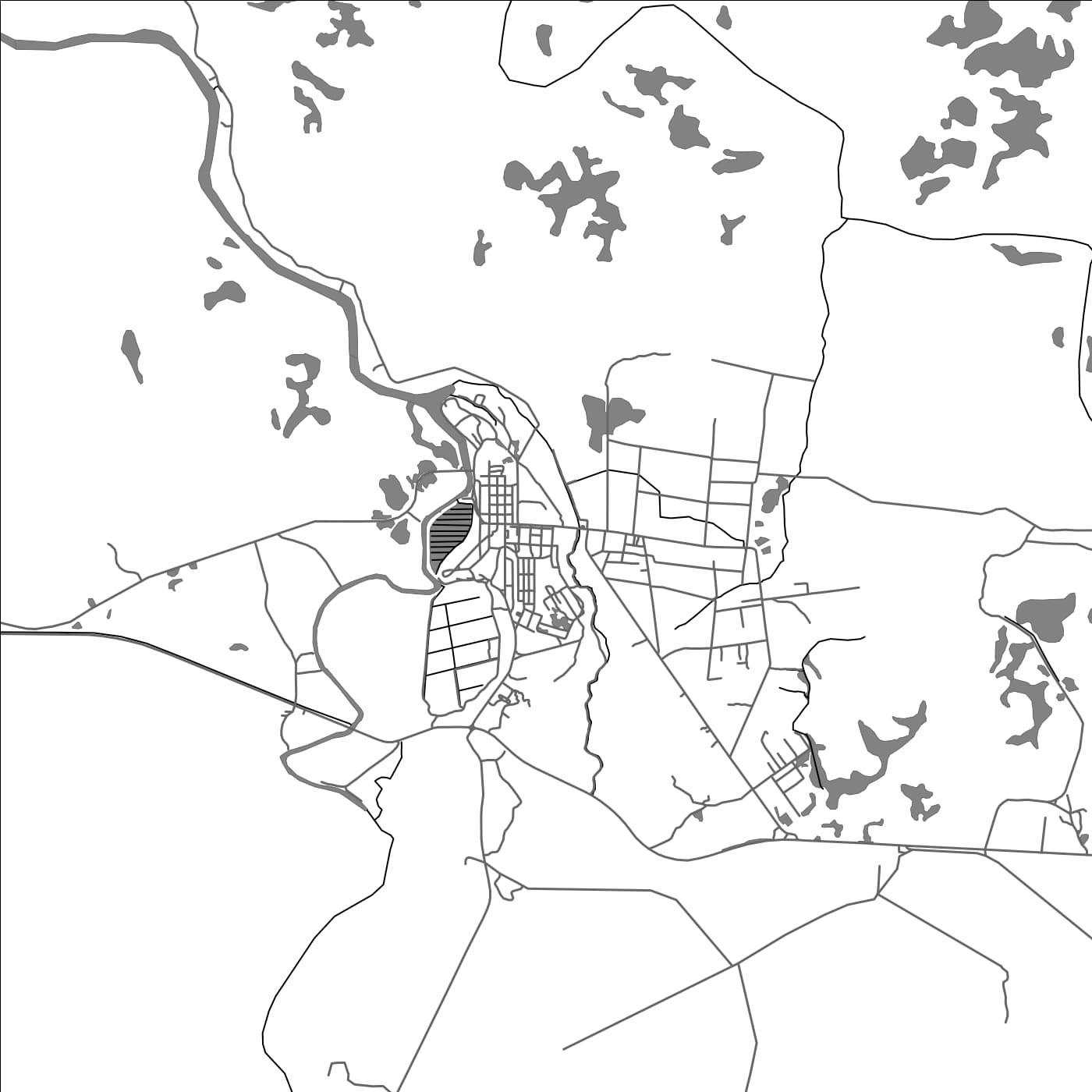 ROAD MAP OF MOENGO, SURINAME BY MAPBAKES