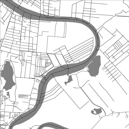 ROAD MAP OF WATERLAND, SURINAME BY MAPBAKES