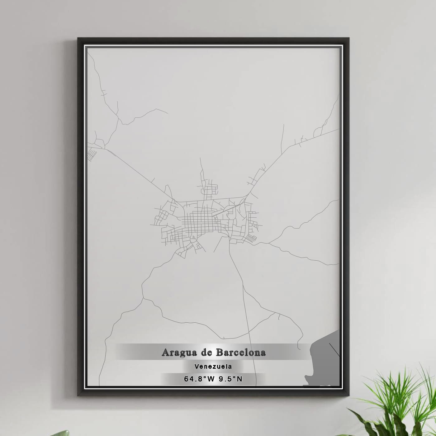 ROAD MAP OF ARAGUA DE BARCELONA, VENEZUELA BY MAPBAKES