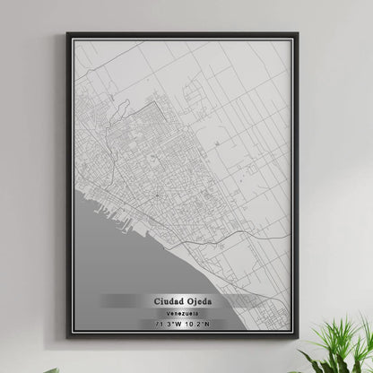 ROAD MAP OF CIUDAD OJEDA, VENEZUELA BY MAPBAKES