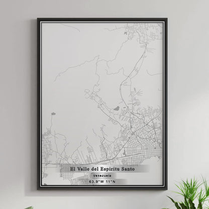 ROAD MAP OF EL VALLE DEL ESPIRITU SANTO, VENEZUELA BY MAPBAKES