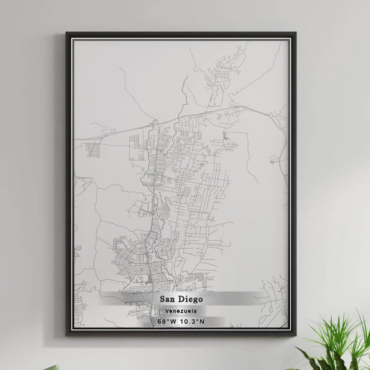 ROAD MAP OF SAN DIEGO, VENEZUELA BY MAPBAKES