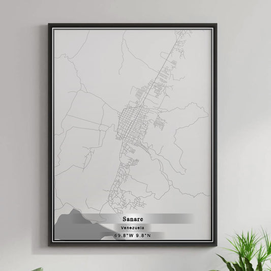 ROAD MAP OF SANARE, VENEZUELA BY MAPBAKES