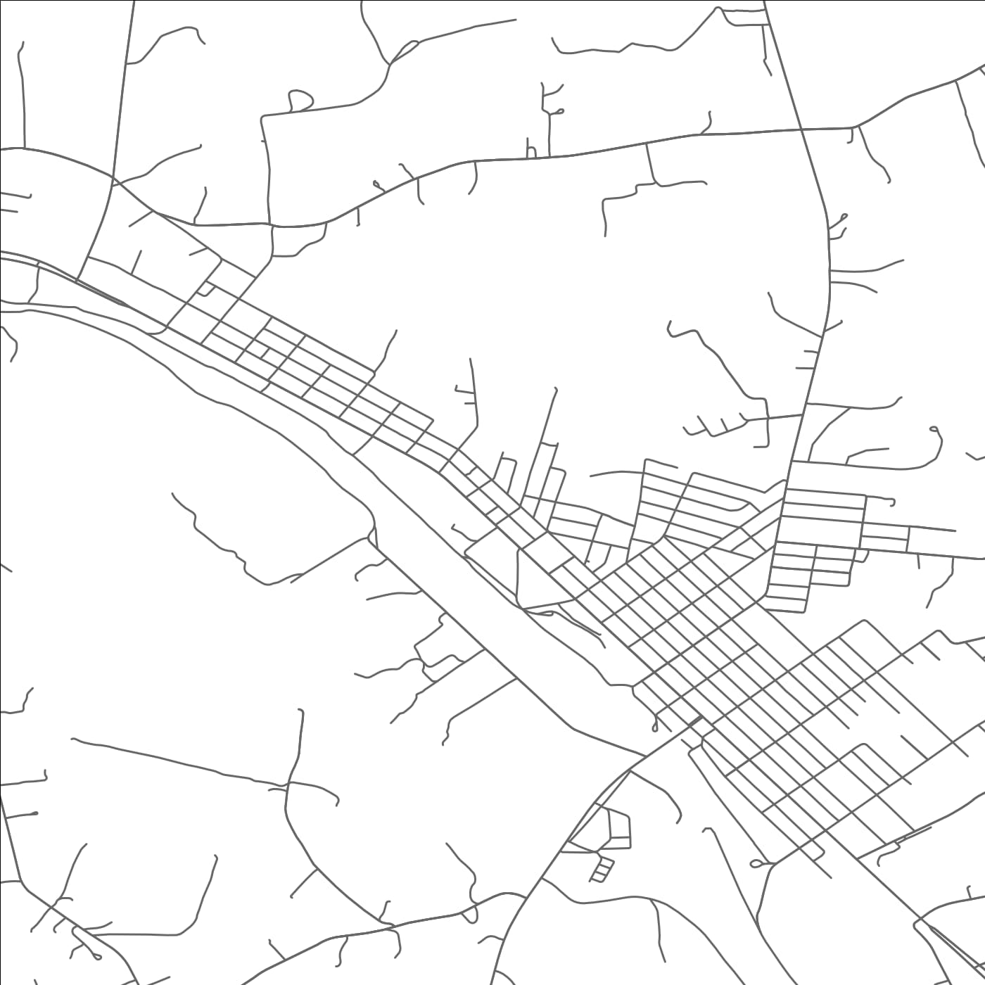 ROAD MAP OF CREWE, VIRGINIA BY MAPBAKES