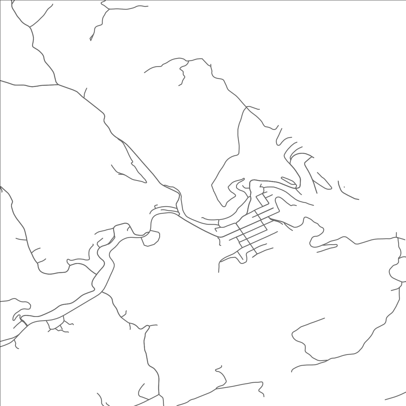 ROAD MAP OF POCAHONTAS, VIRGINIA BY MAPBAKES