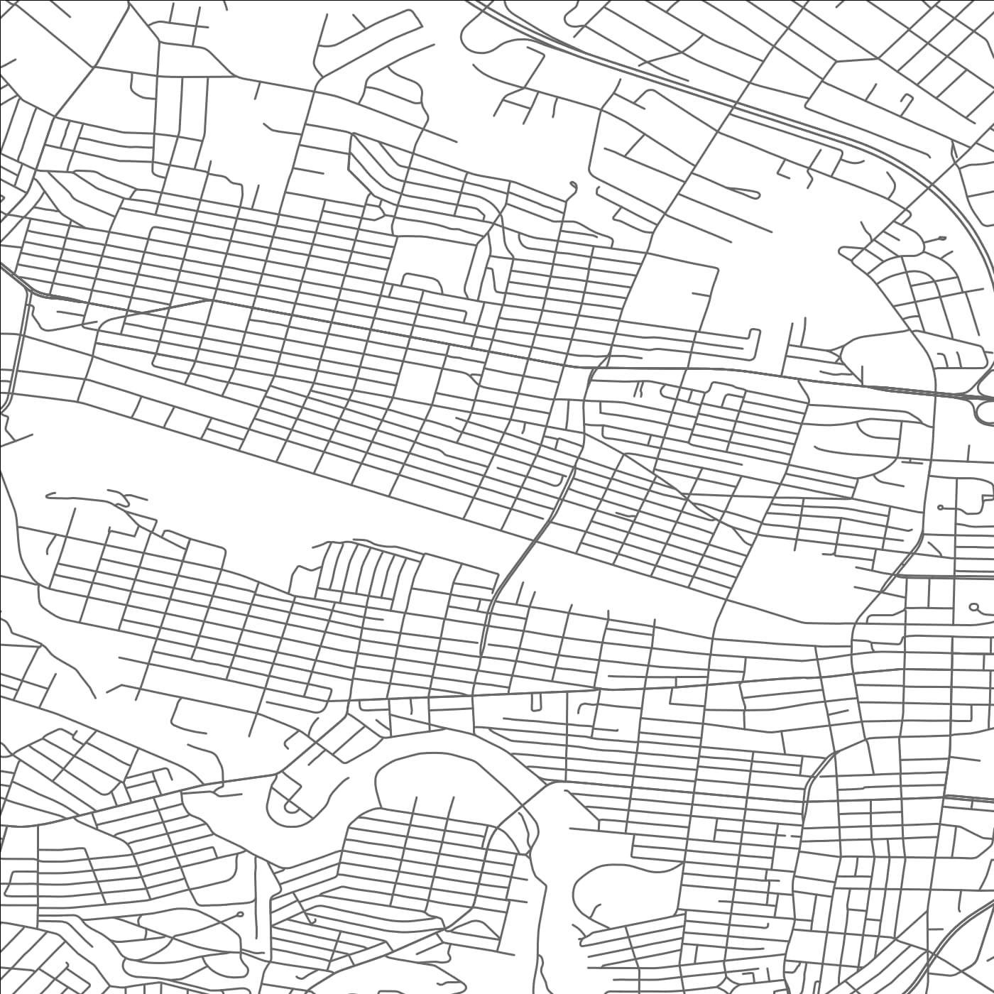 ROAD MAP OF ROANOKE, VIRGINIA BY MAPBAKES