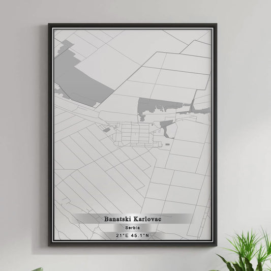 ROAD MAP OF BANATSKI KARLOVAC, SERBIA BY MAPBAKES