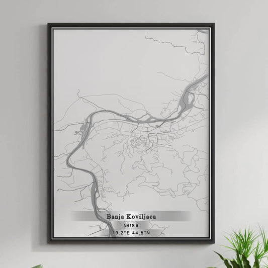 ROAD MAP OF BANJA KOVILJAČA, SERBIA BY MAPBAKES