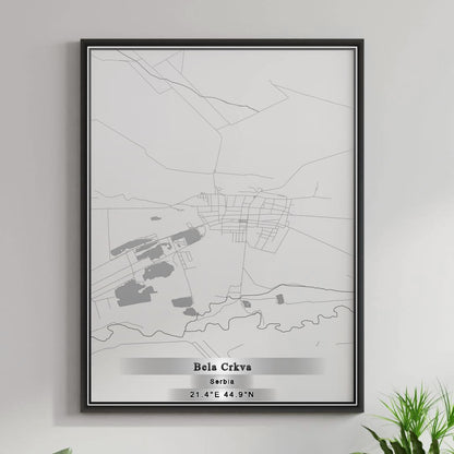 ROAD MAP OF BELA CRKVA, SERBIA BY MAPBAKES