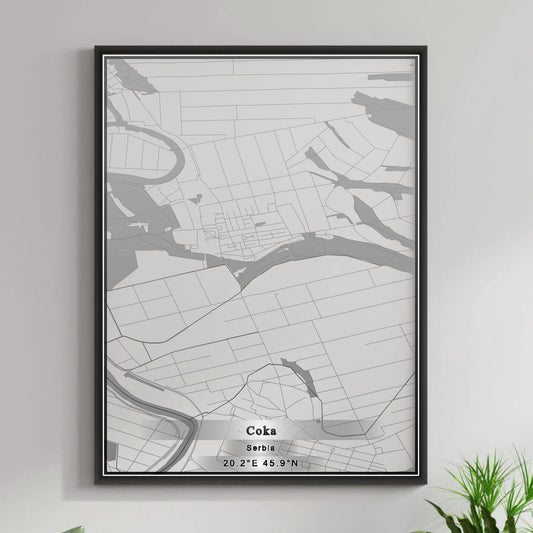 ROAD MAP OF ČOKA, SERBIA BY MAPBAKES