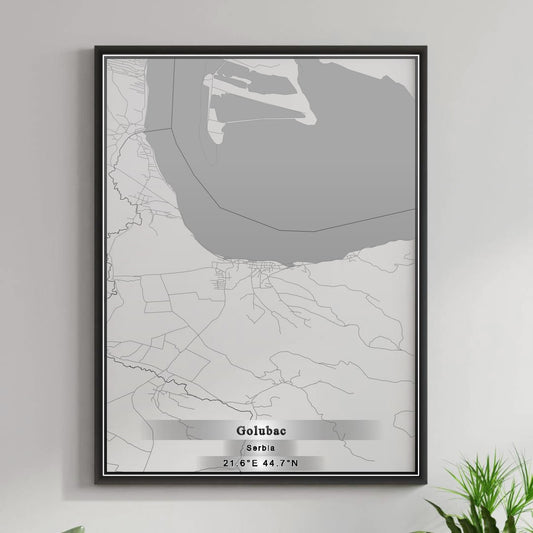 ROAD MAP OF GOLUBAC, SERBIA BY MAPBAKES