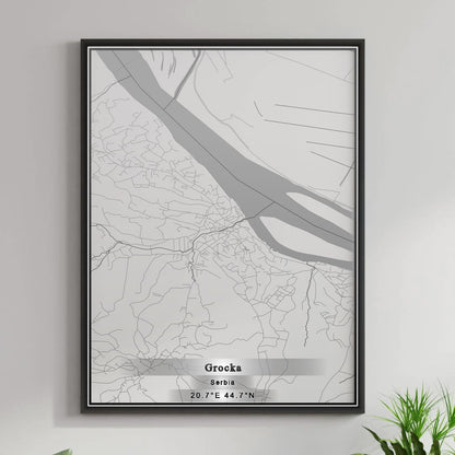 ROAD MAP OF GROCKA, SERBIA BY MAPBAKES