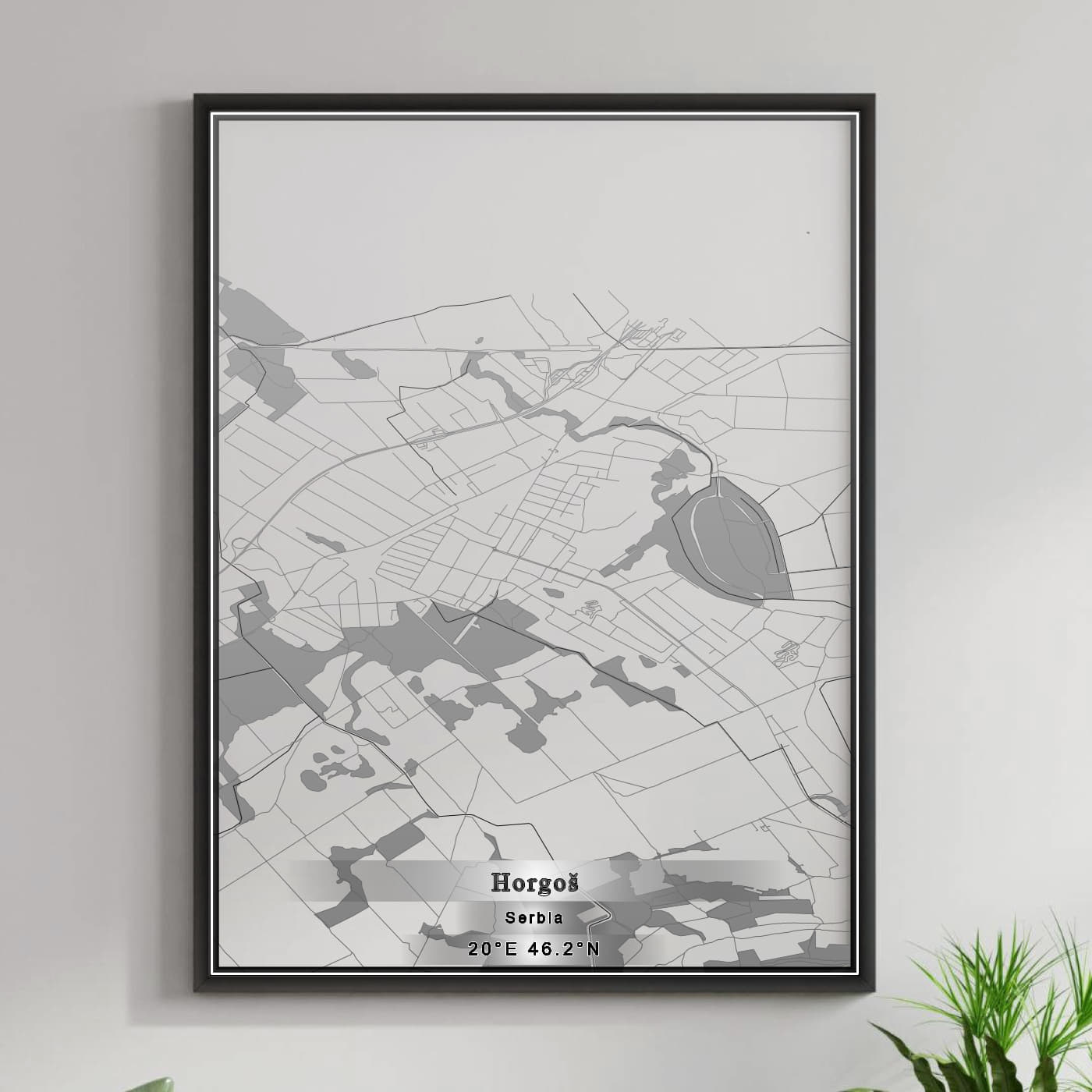 ROAD MAP OF HORGOŠ, SERBIA BY MAPBAKES