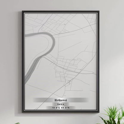 ROAD MAP OF HRTKOVCI, SERBIA BY MAPBAKES