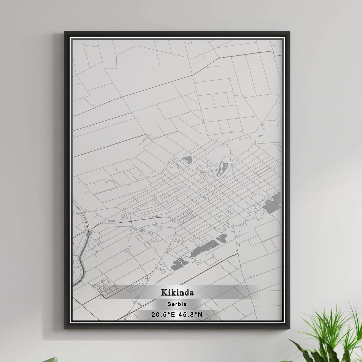 ROAD MAP OF KIKINDA, SERBIA BY MAPBAKES