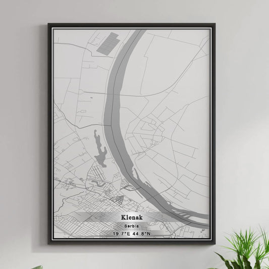 ROAD MAP OF KLENAK, SERBIA BY MAPBAKES