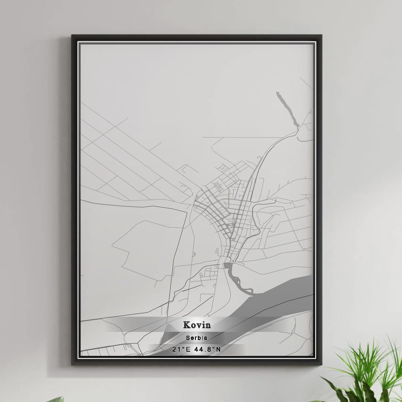 ROAD MAP OF KOVIN, SERBIA BY MAPBAKES