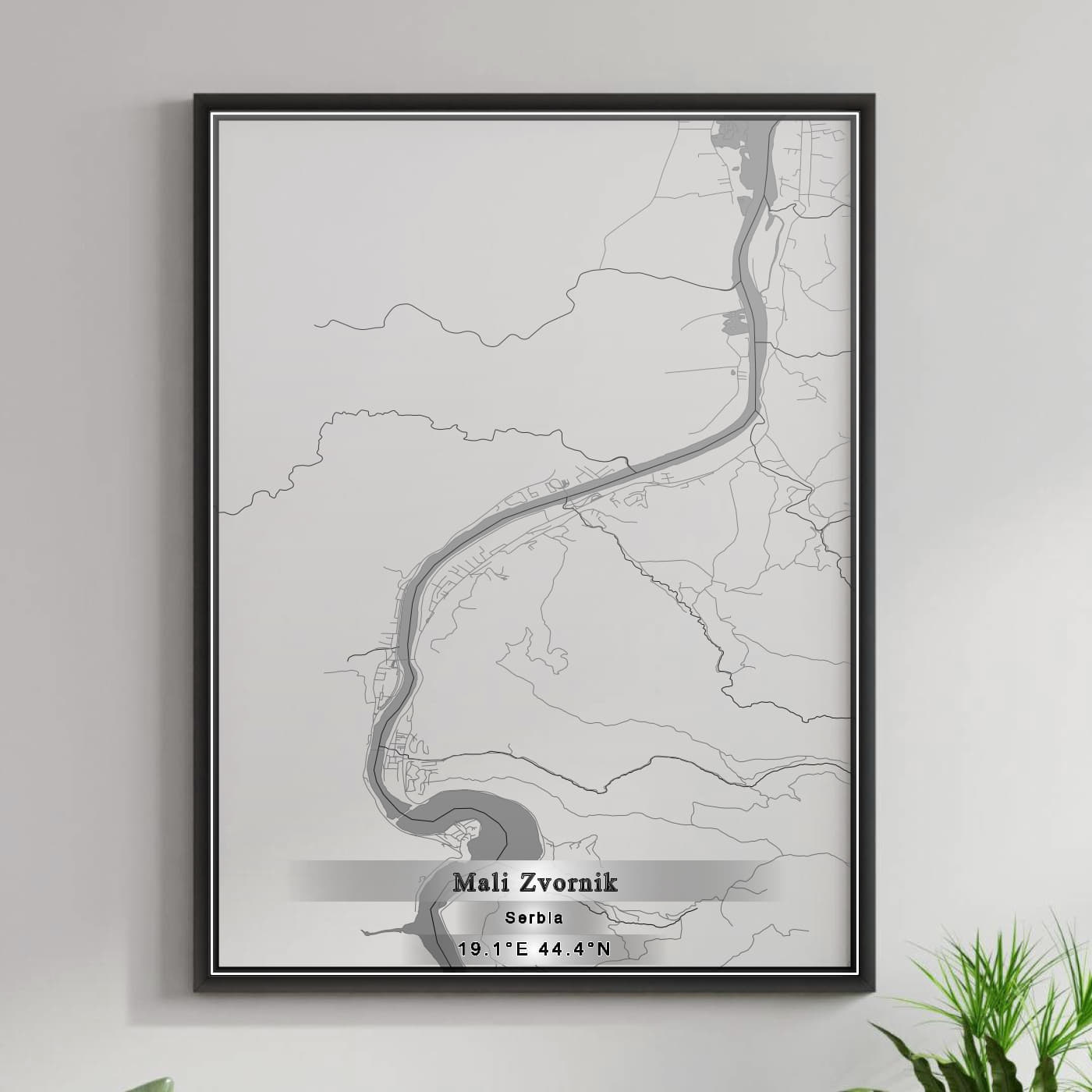 ROAD MAP OF MALI ZVORNIK, SERBIA BY MAPBAKES