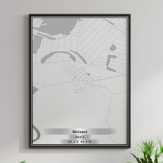 ROAD MAP OF MELENCI, SERBIA BY MAPBAKES