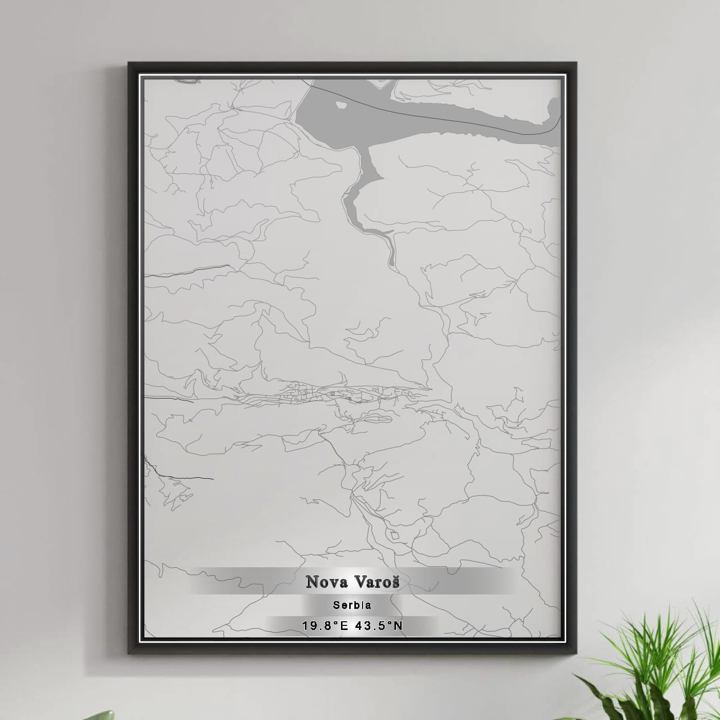 ROAD MAP OF NOVA VAROŠ, SERBIA BY MAPBAKES