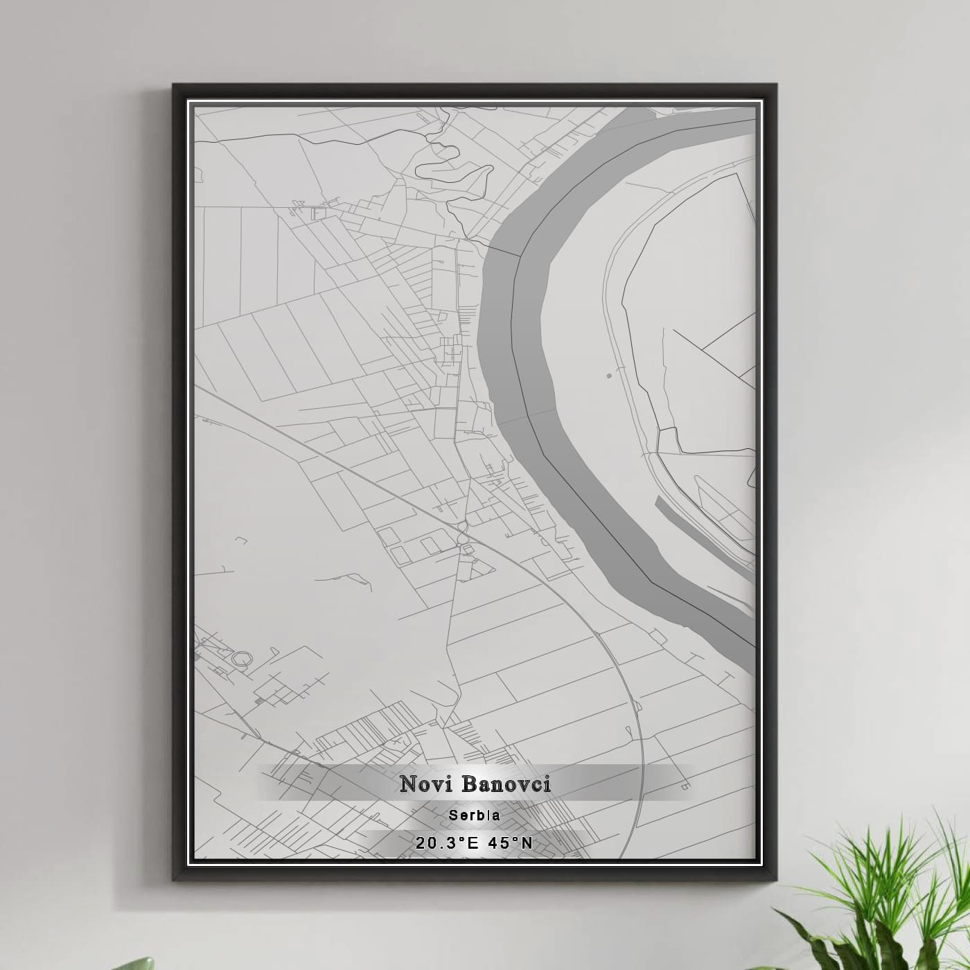 ROAD MAP OF NOVI BANOVCI, SERBIA BY MAPBAKES