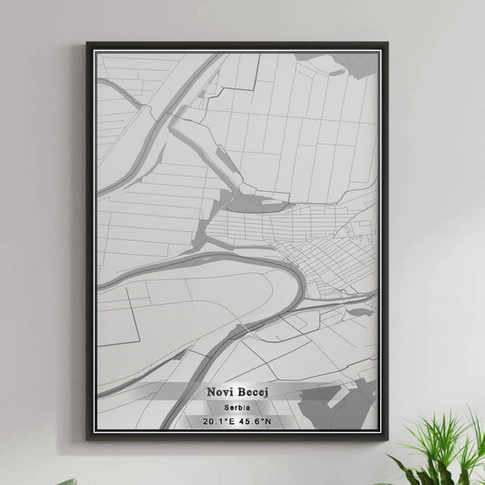 ROAD MAP OF NOVI BEČEJ, SERBIA BY MAPBAKES