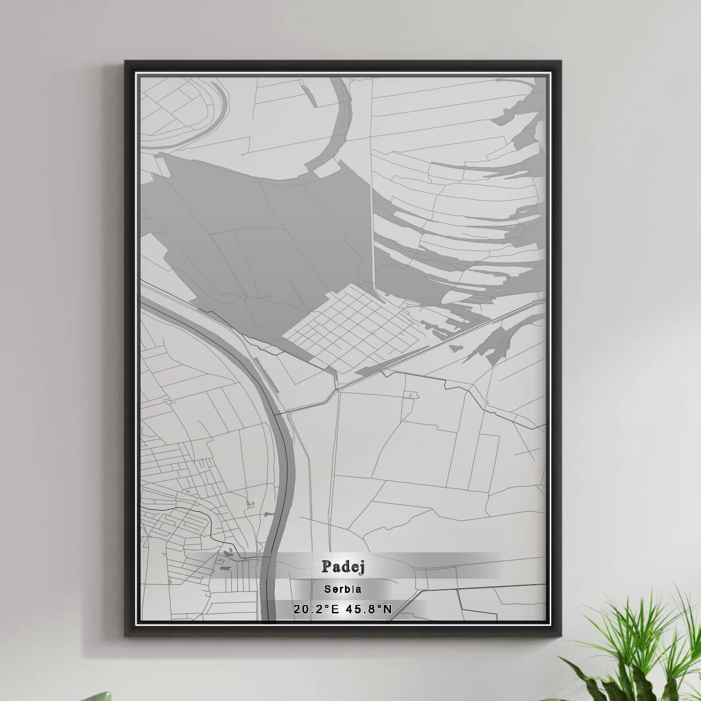 ROAD MAP OF PADEJ, SERBIA BY MAPBAKES