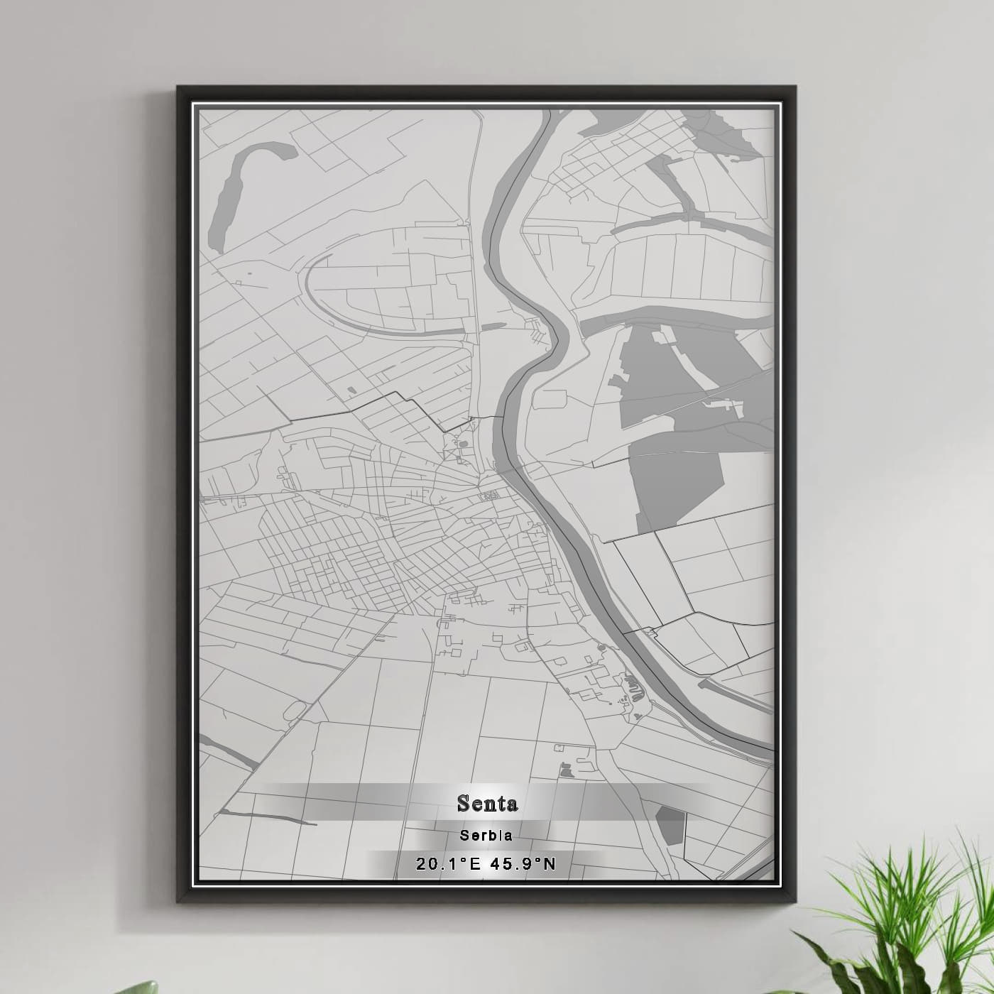 ROAD MAP OF SENTA, SERBIA BY MAPBAKES