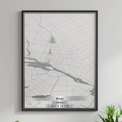 ROAD MAP OF SIVAC, SERBIA BY MAPBAKES