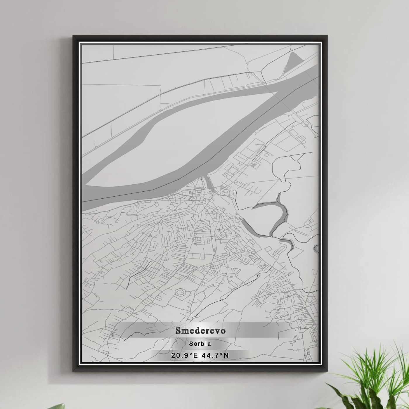 ROAD MAP OF SMEDEREVO, SERBIA BY MAPBAKES