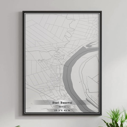 ROAD MAP OF STARI BANOVCI, SERBIA BY MAPBAKES