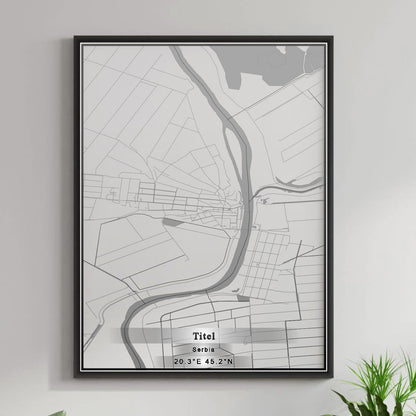 ROAD MAP OF TITEL, SERBIA BY MAPBAKES