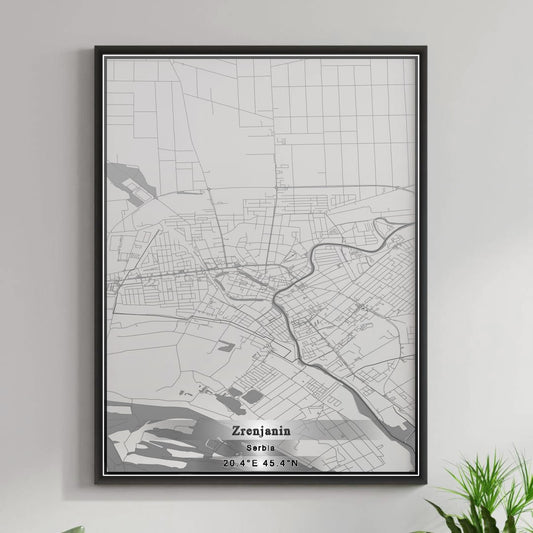 ROAD MAP OF ZRENJANIN, SERBIA BY MAPBAKES